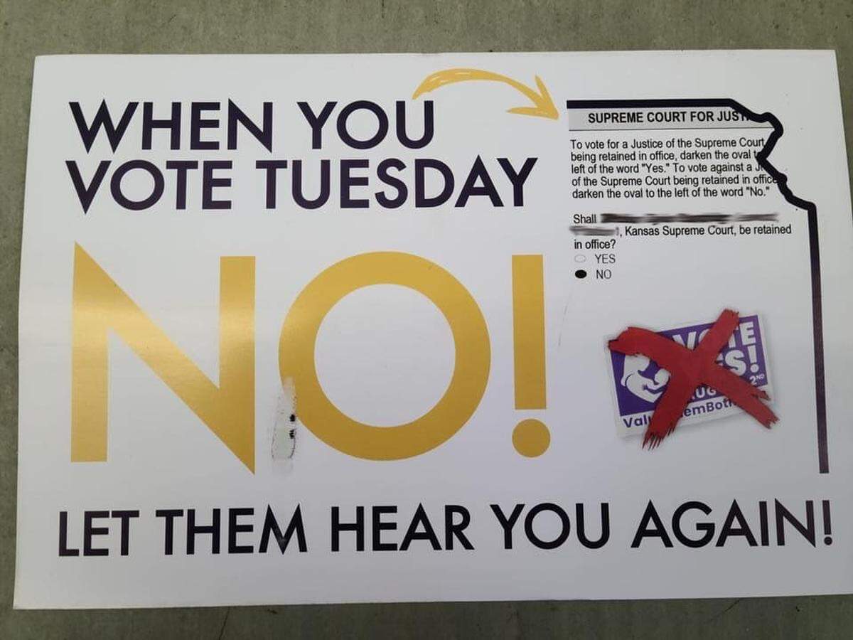 A misleading mailer urged Kansas voters to vote against retaining Supreme Court justices to protect abortion rights.