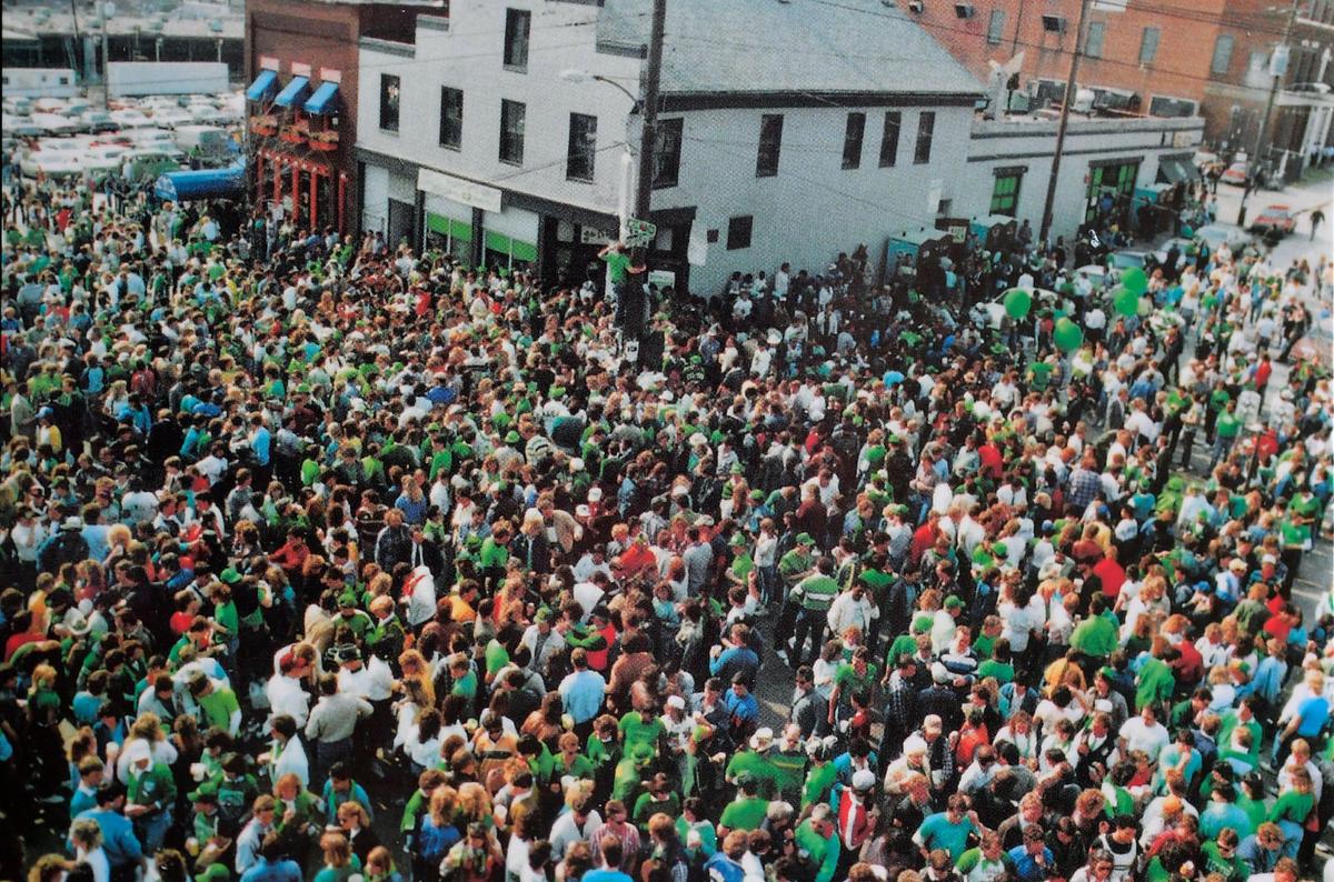 Bit of a line to get into Kelly’s on St. Patrick’s Day, 1986. 