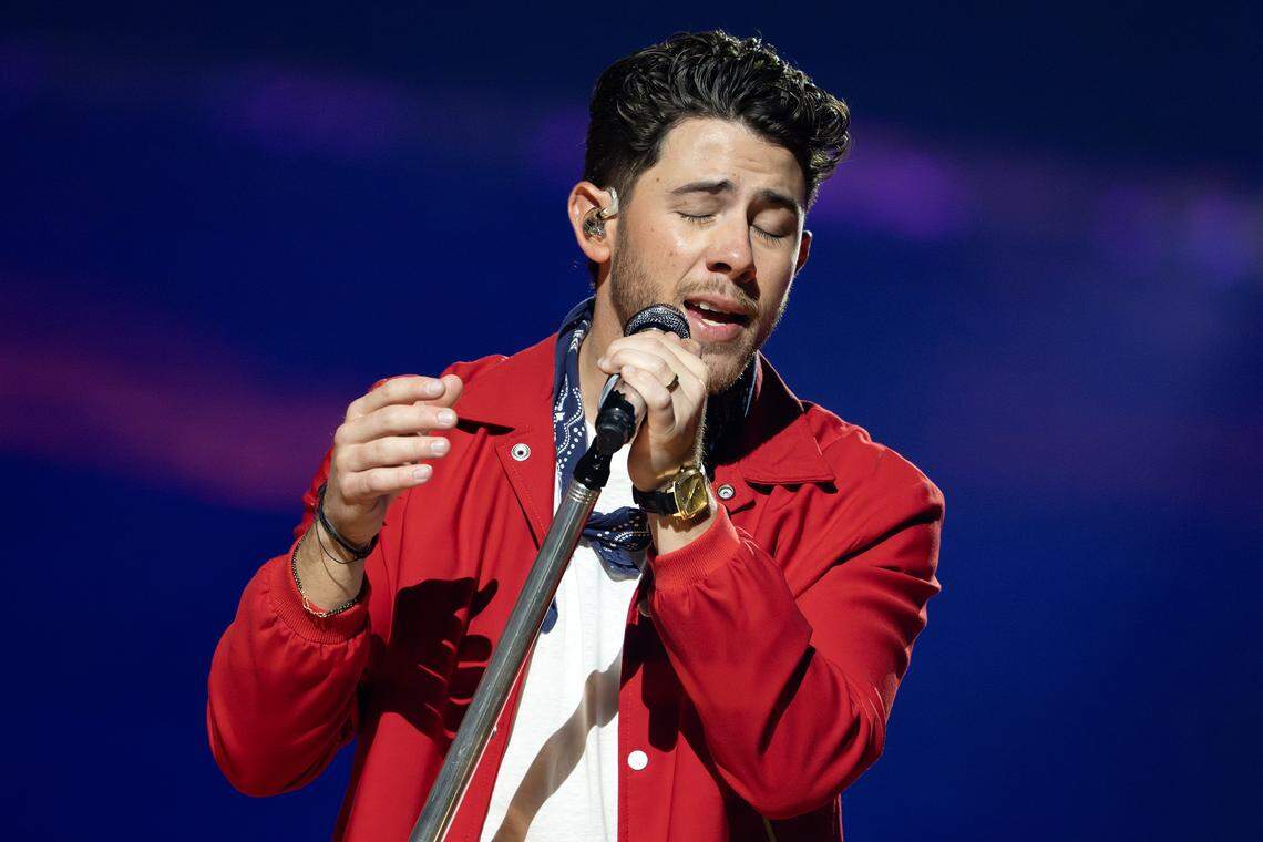 Nick Jonas performs “Love Me To Heaven,” during the Jonas Brothers' Jonas 20: Greetings from Your Hometown tour at T-Mobile Center on Tuesday, Oct. 7, 2025, in Kansas City.