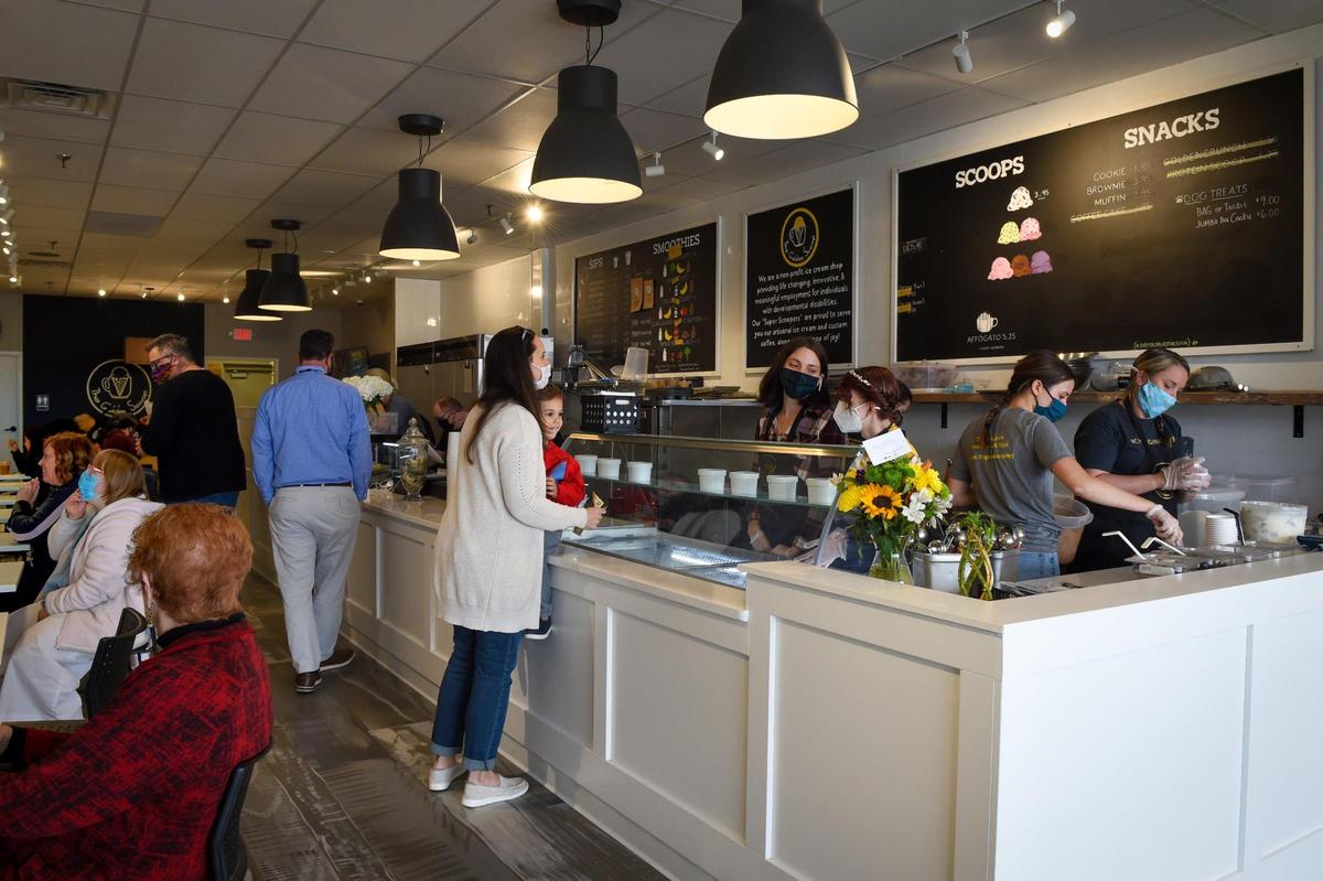 Business was brisk at The Golden Scoop in Overland Park on Wednesday.