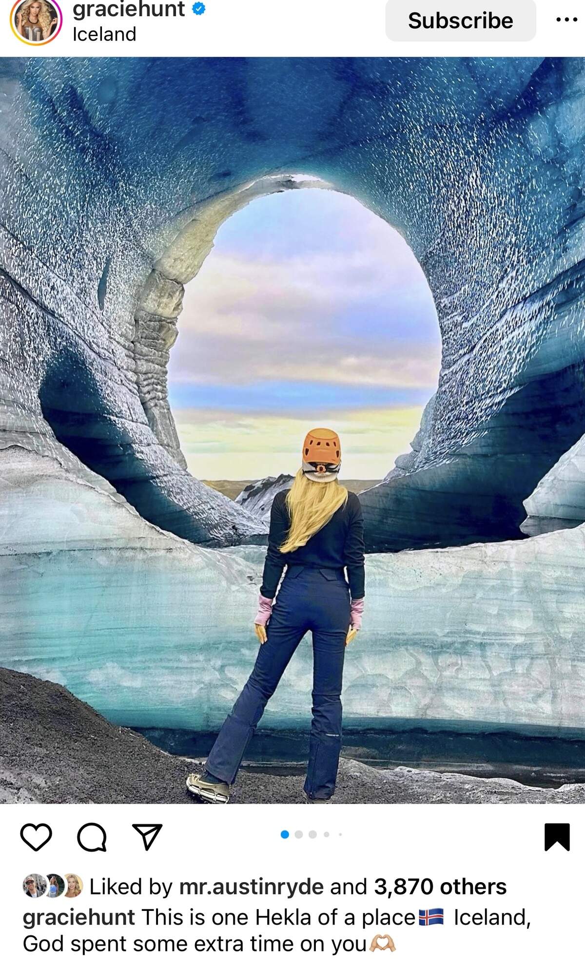 Gracie Hunt in Iceland.