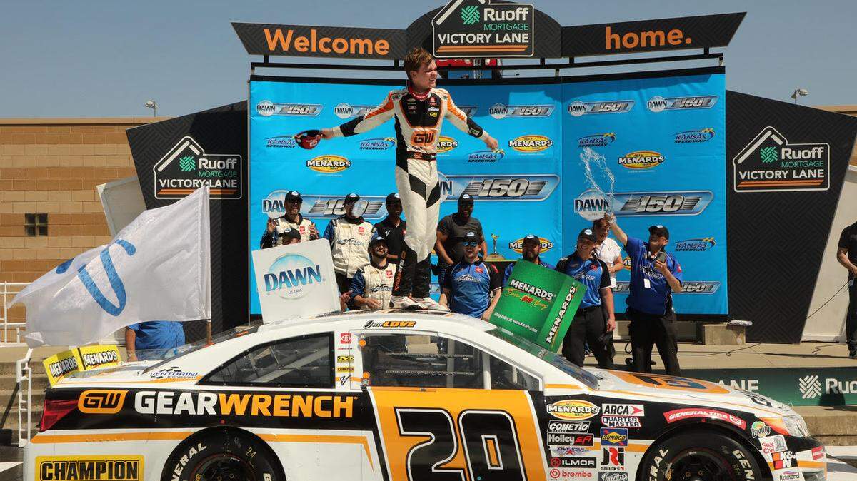 Jesse Love was the star of Saturday’s ARCA Menards Series Dawn 150 at Kansas Speedway. He took the pole in the morning and dominated the main event in the afternoon.
