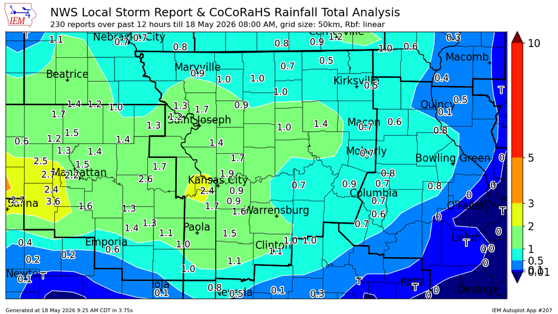 How much rain fell around Kansas City? Where it was heaviest: Interactive map
