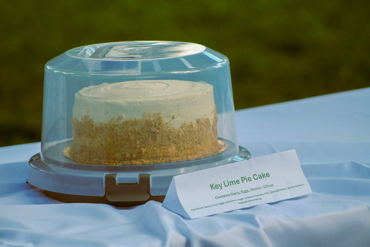 In the heat, a key lime pie-flavored cake sits waiting to be dug into at the Kansas City Cake Picnic on July 18.