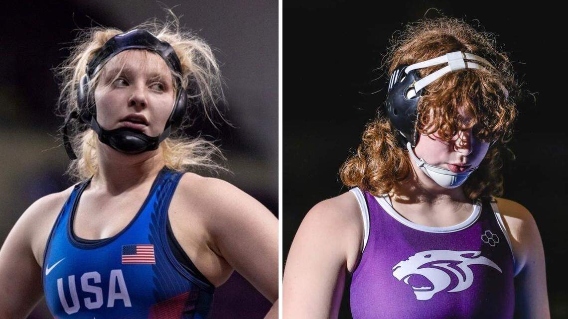 Former Fort Osage High School wrestler Haley Ward, left, is competing in Chile this summer; former Park Hill South wrestler Maddie Kubicki, right, is competing in Spain and Poland.