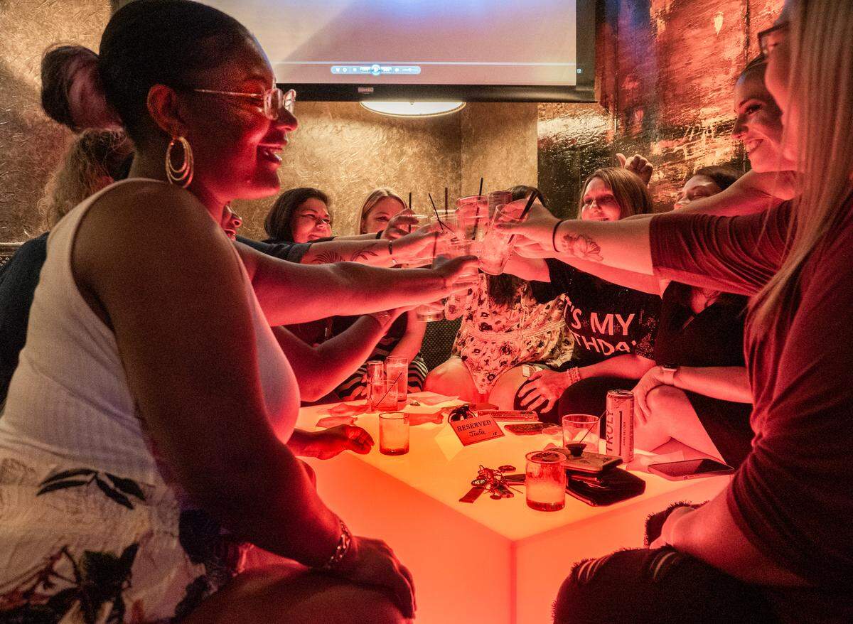 Friends celebrated a birthday party at Touche on a recent Saturday night.