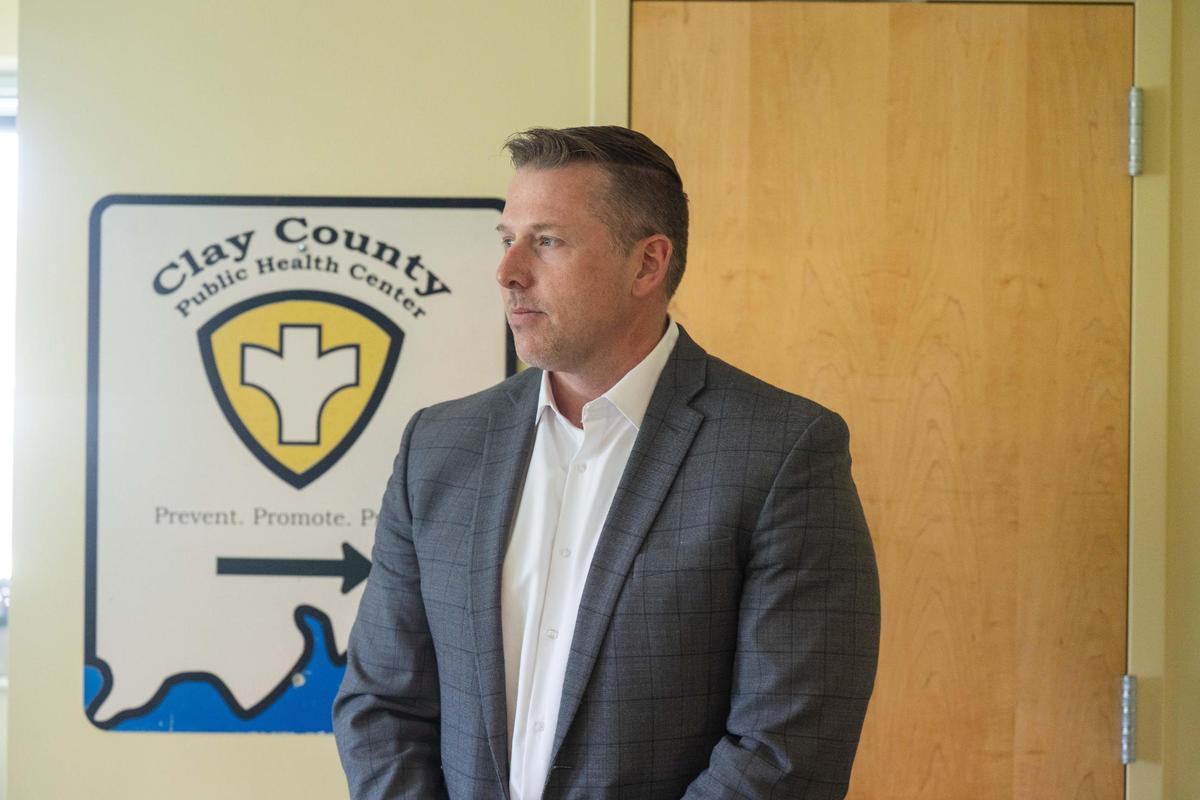 Darrell Meinke, Director of Clay County Public Health Center in his office in Liberty on Tuesday, April 8, 2025. Several Kansas City-area health agencies lost grant funding in March due to cuts by the Trump administration.