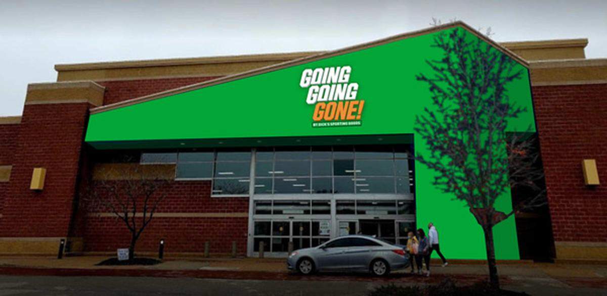 A rendering of Dick’s Sporting Goods new Going, Going, Gone store opening in Olathe.