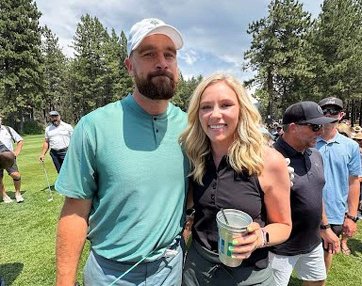 Chiefs tight end Travis Kelce with Katie Griffiths.