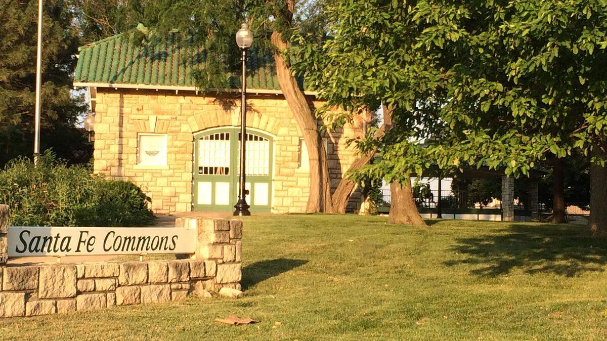 Entrance and carriage house at Santa Fe Commons Park. Overland Park is exploring improvements to make the park more vibrant.