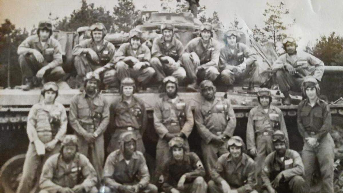 Leonard Rucker Sr. with his tank battalion