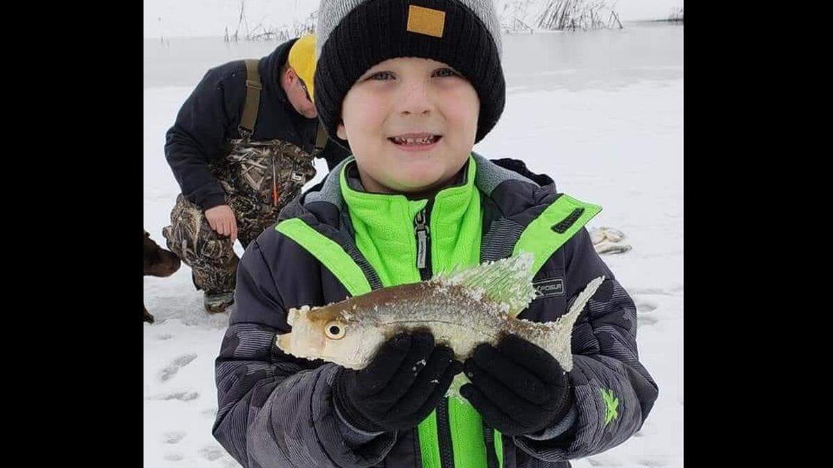 Litton Carpenter had fun ice fishing on a private pond near Hamilton, Mo., recently. He and his family caught numerous species, including several nice crappie.
