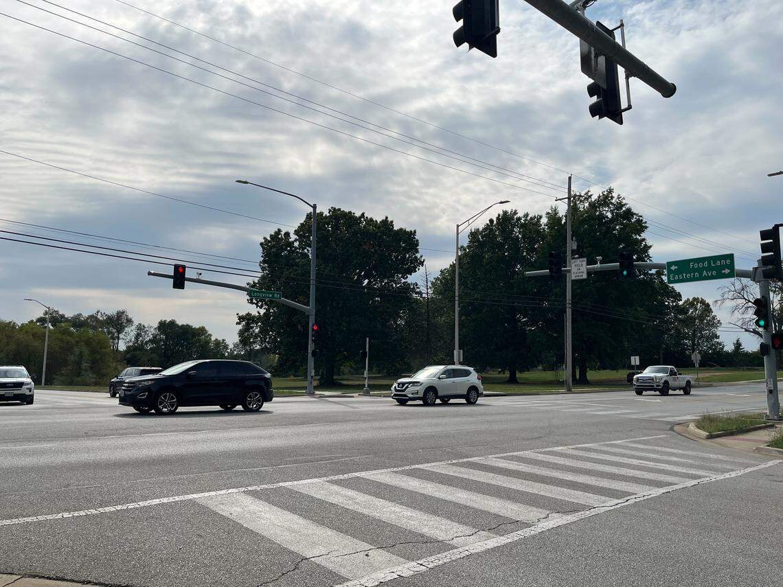 The intersection in south Kansas City where 3rd-grader Hazen Workman-Duffy was struck by a vehicle as she used the crosswalk Tuesday morning.