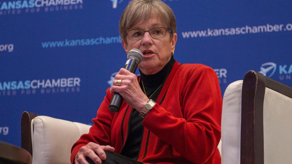 Governor of Kansas Laura Kelly answers questions from a moderator during a Kansas Chamber of Commerce event at the Embassy Suites by Hilton on Wednesday, Sep. 7, 2022, in Olathe.
