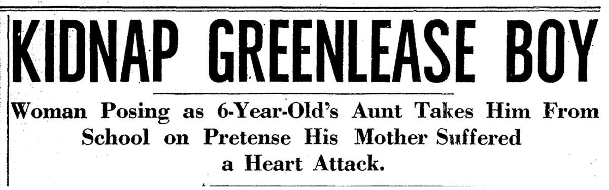A headline from Sept. 28, 1953, in The Kansas City Star announces Bobby Greenlease’s kidnapping.