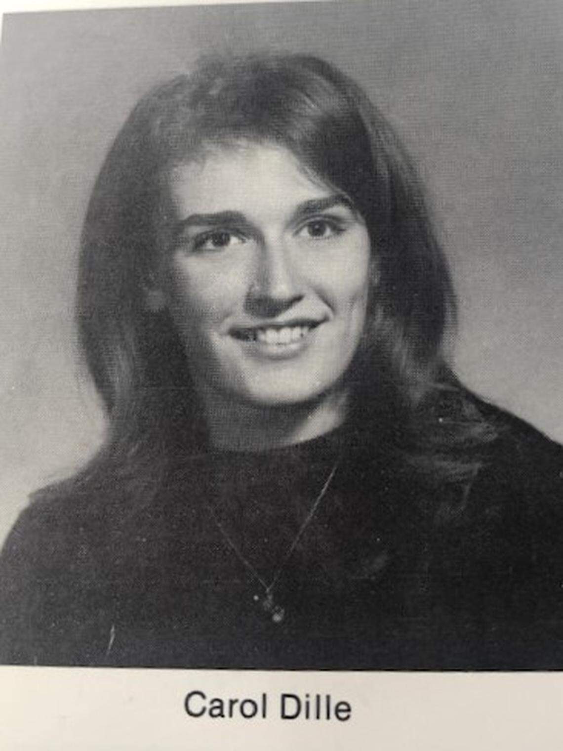 Carol Dille’s senior photo in the 1970 Westport High School yearbook