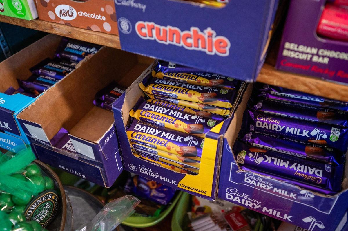 Boxes of Cadbury Dairy Milk chocolate are just one of the many items popular in Ireland that are sold at Browne’s.