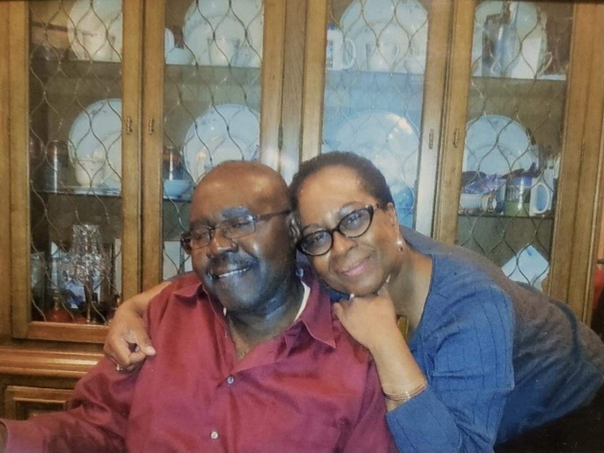 Jacqueline Dickinson Randle, reader, and her father James Dickinson