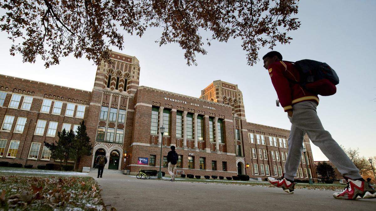 Wyandotte High School at 2501 Minnesota Avenue in Kansas City, Kansas.