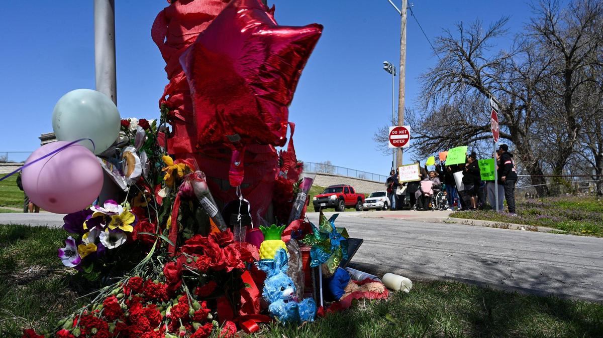 Family and friends on Monday created a makeshift memorial for Manuel Guzman, who was stabbed to death at Northeast Middle School.