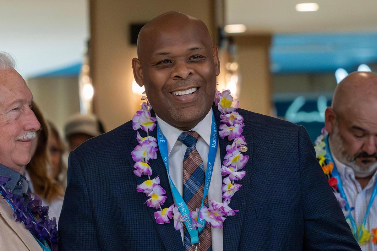 Kansas City, Kansas, mayor Tyrone Garner attends the ribbon-cutting ceremony for Margaritaville on Tuesday, June 17, 2025, in Kansas City, Kansas.