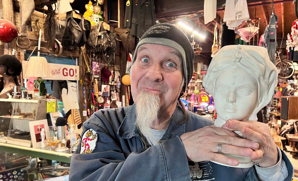 Sanchez says there’s a little bit of everything in his store except “grandma’s china.”