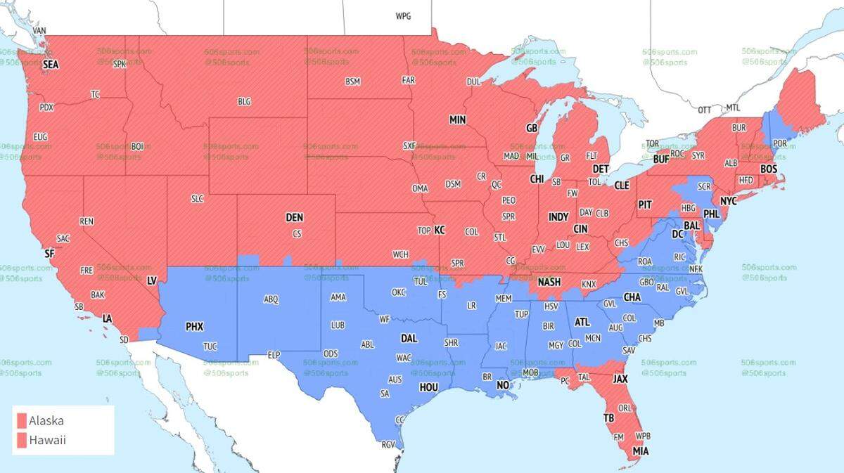 Chiefs-Bears is in red, while Cowboys-Cardinals is in blue.