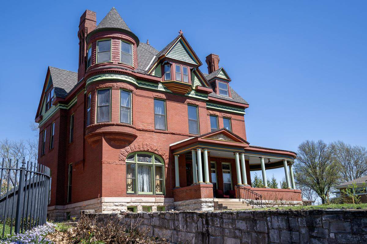 An exterior view of the Bezanson family home is pictured on Wednesday, April 8, 2026, in Kansas City.