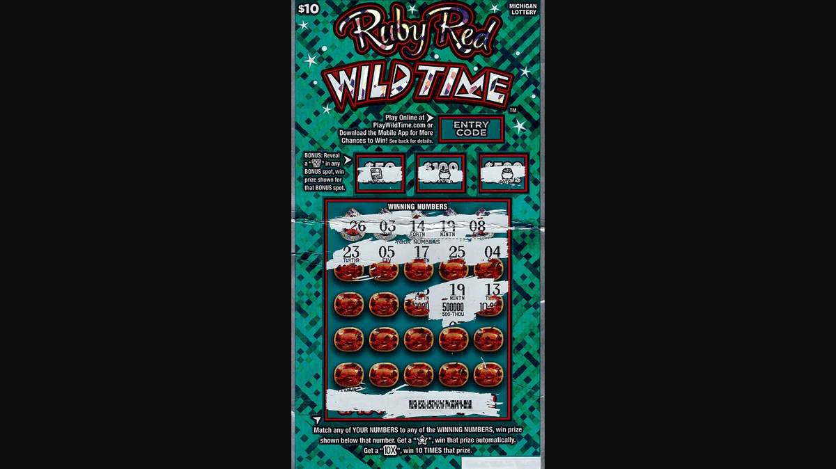 A man won $500,000 with his Ruby Red Wild Time instant game ticket in Michigan, officials said.