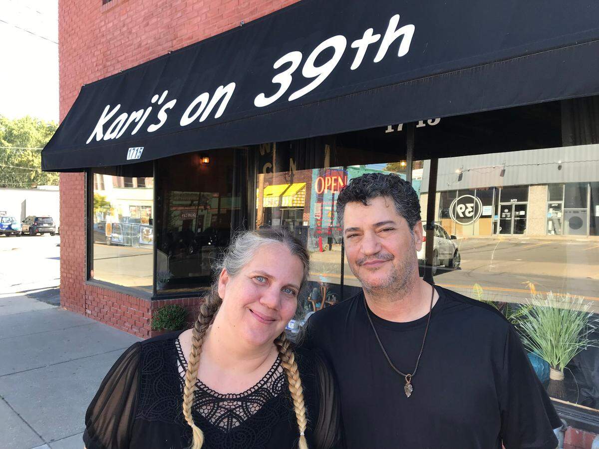 Kari Cottrell and her husband, Fuad Abu Zarifeh.