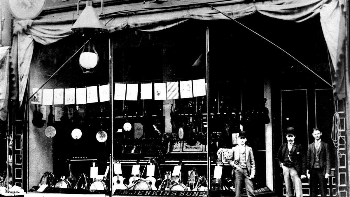 J.W. Jenkins’ Sons store at seen at 921-923 Main Street in around 1890.