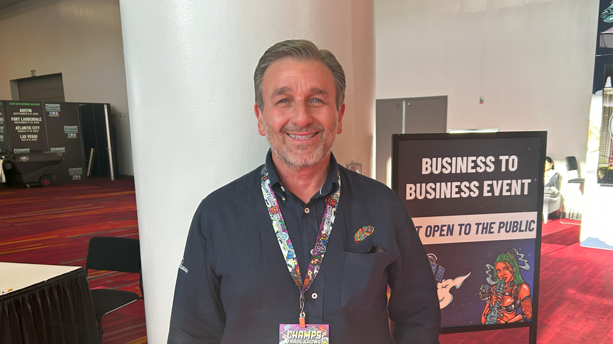 Vince Sanders, founder of CBD American Shaman, at July’s CHAMPS Trade Show in Las Vegas.