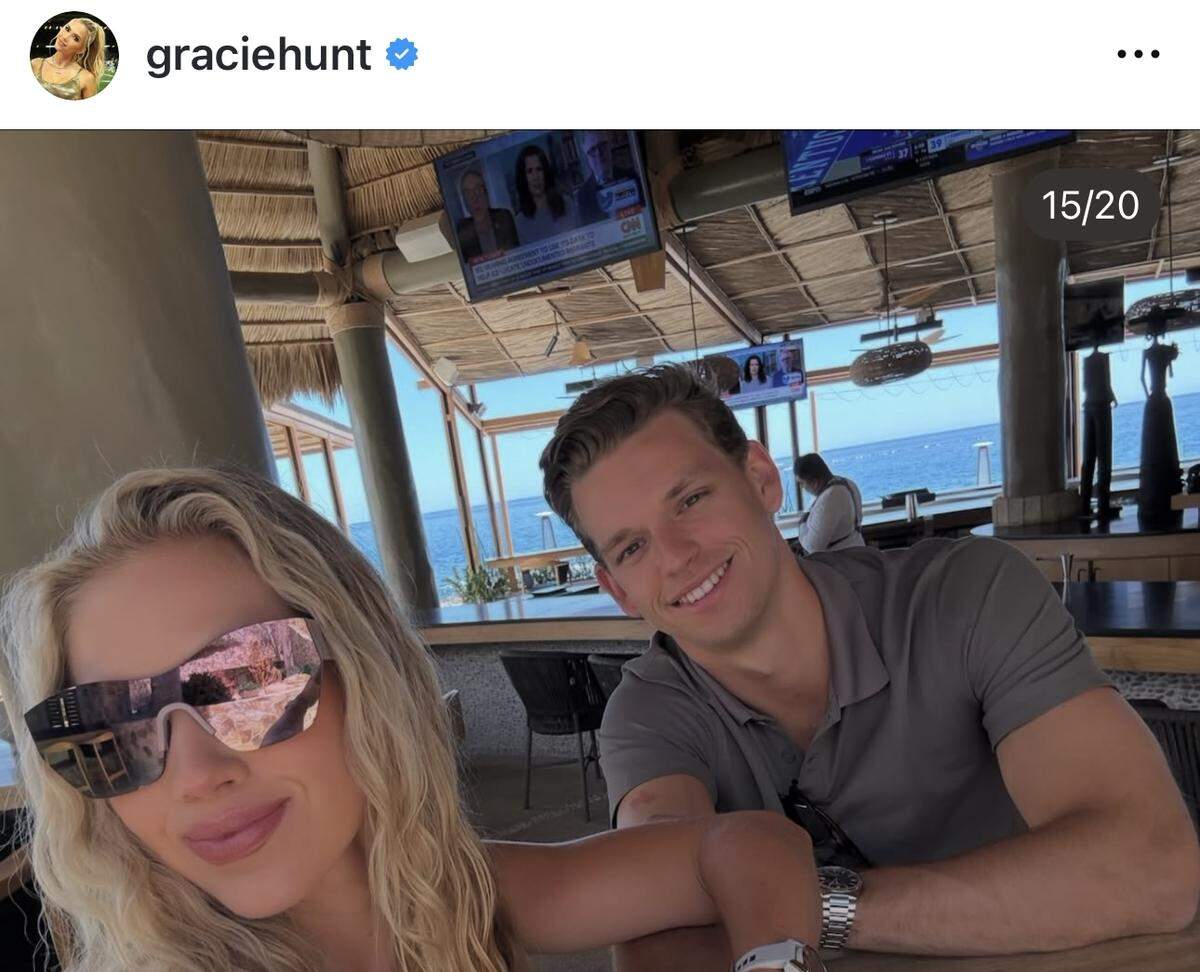 One of the many photos Gracie Hunt has posted of herself with new beau Derek Green, second-oldest child of former Chiefs quarterback Trent Green.