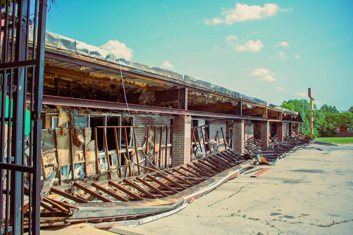 Fire damage caused to Robandee Shopping Center.