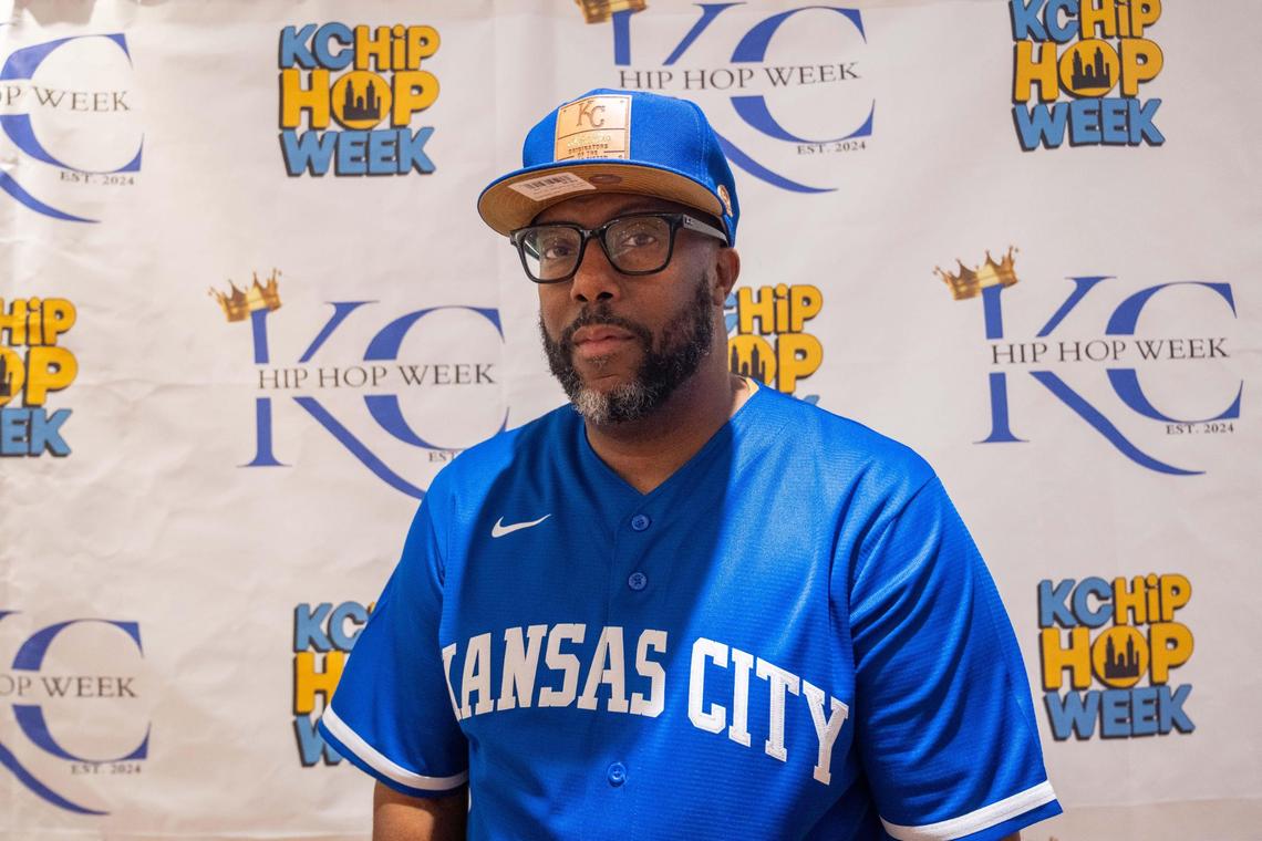 Walter Edwin, also known as “The Popper,” at his store IMKC, in Kansas City on Tuesday as Kansas City celebrates Hip Hop Week 2025. Edwin, born and raised in Kansas City, is a local hip-hop legend that has been in the industry for over 30 years.