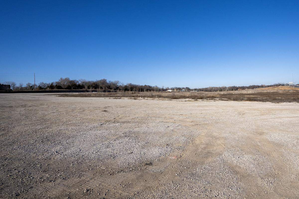 A vacant lot at 4601 State Ave., the former site of the Indian Springs Shopping Center, is pictured Monday, Dec. 15, 2025, in Kansas City, Kansas.