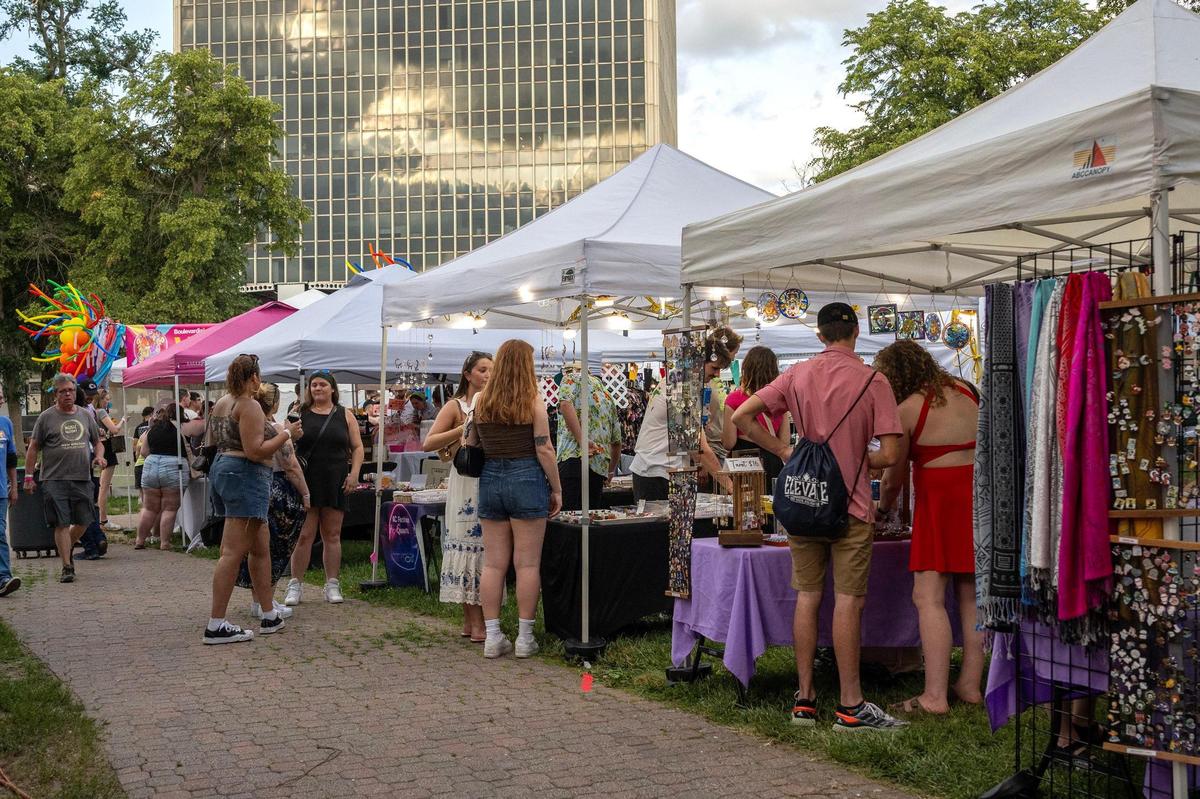 Vendors line Washington Square Park during Boulevardia on Saturday. The festival moved to just one day for 2025.
