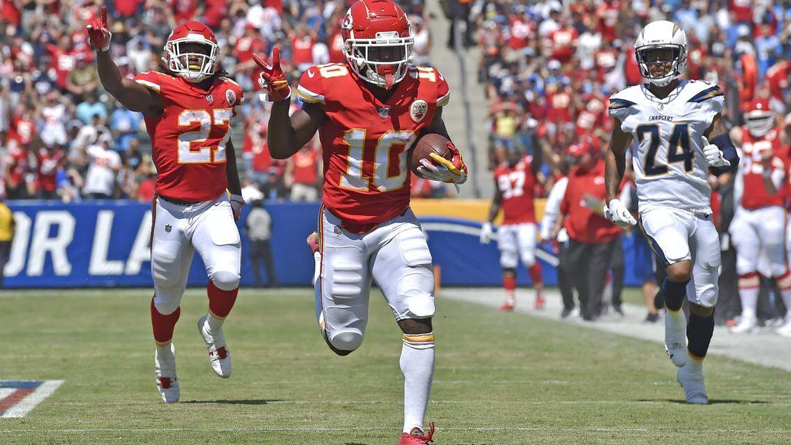 Mahomes’ Week 1 touchdowns: the speedster, the shovel and ‘the sausage with hands’