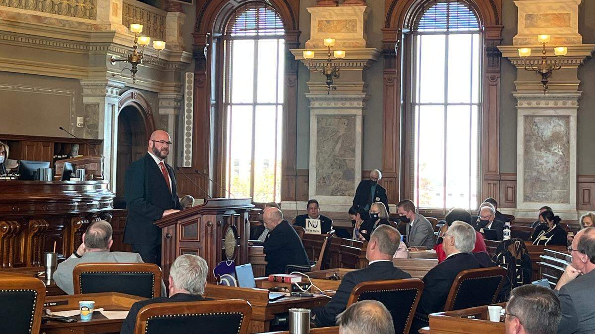 Kansas Rep. Stephen Owens, a Hesston Republican, speaking on the House floor.