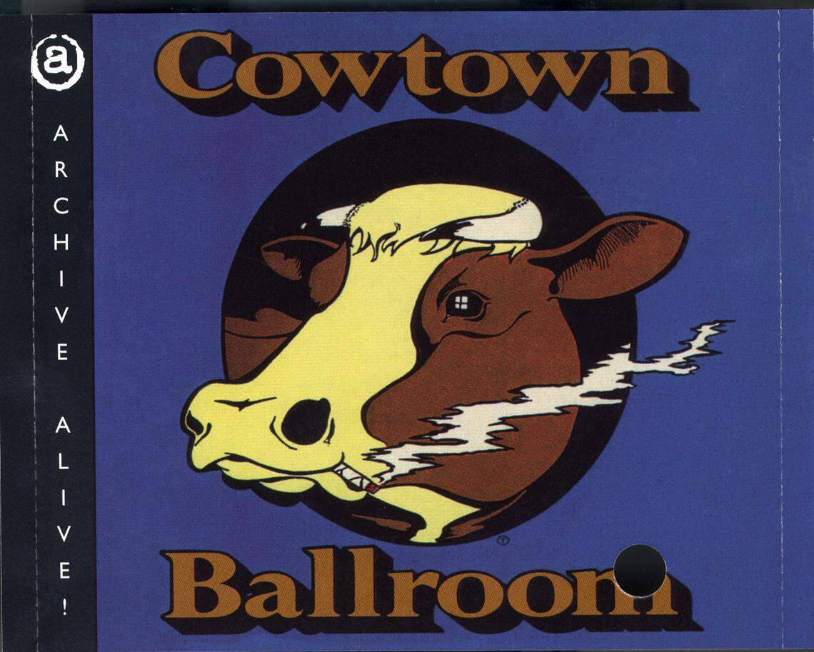 The logo for Cowtown Ballroom, where breathing marijuana smoke was part of the experience.