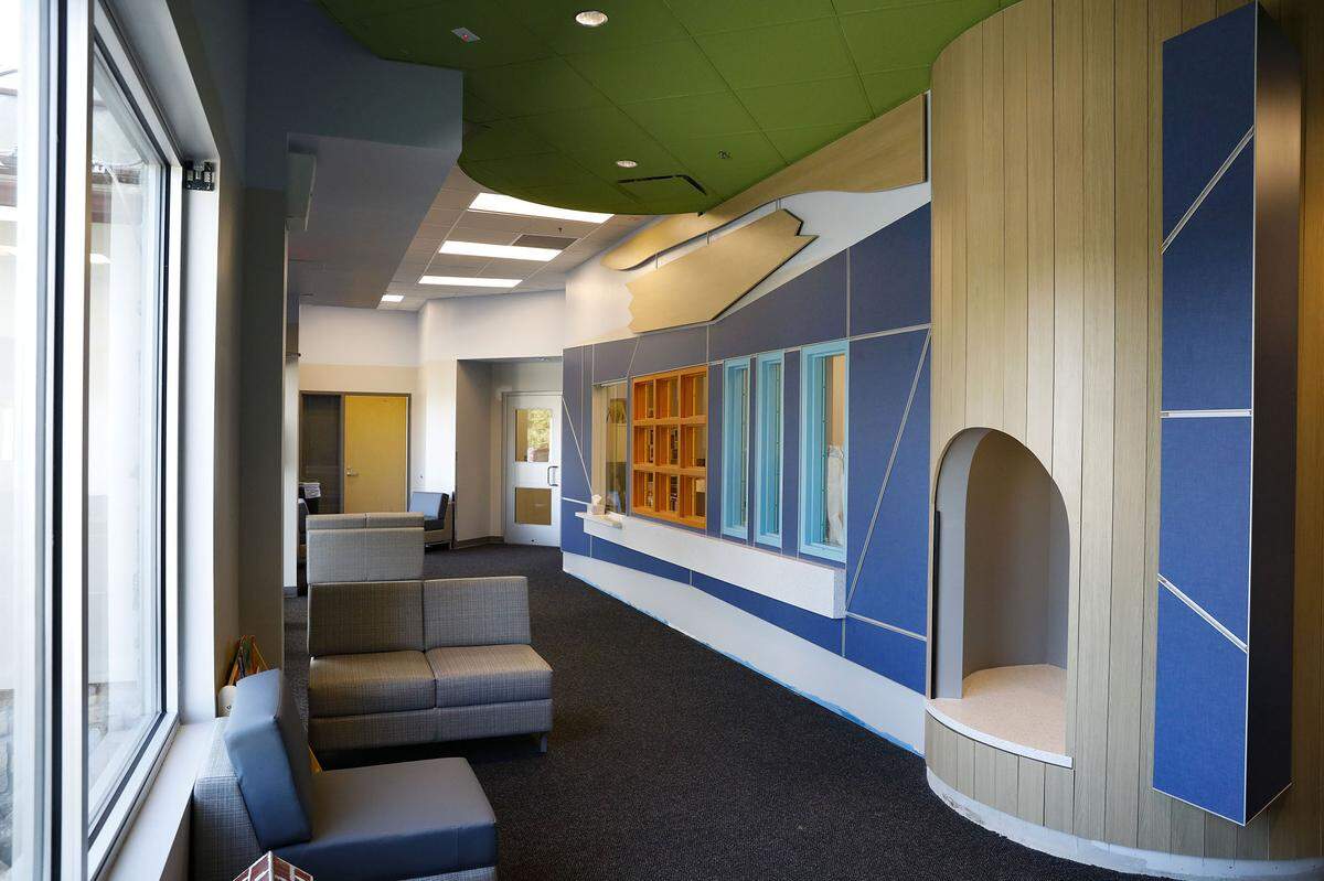 The foyer of Paradise Park is welcoming to children and adults. To add space, the project included an addition to the existing second floor for classrooms and offices. Numerous changes were also made throughout the structure.
