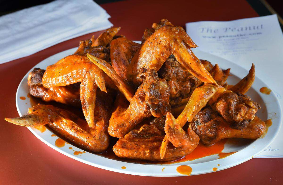 Buffalo chicken wings, $23 a dozen at The Peanut, 5000 Main St.