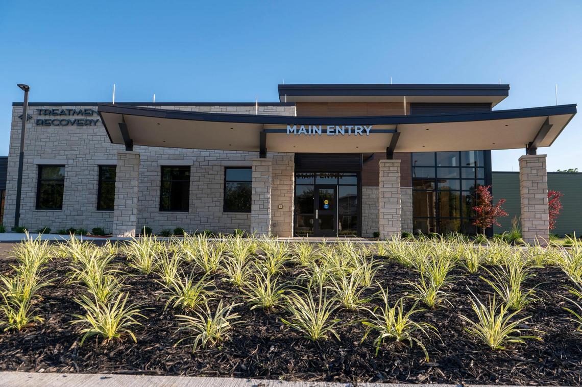 The main entrance to the Treatment and Recovery Center in Lawrence on Wednesday, July 20, 2022. Douglas County will soon open its center to the public, though there is no official date, the facility will provide treatment for those in need of mental health resources.