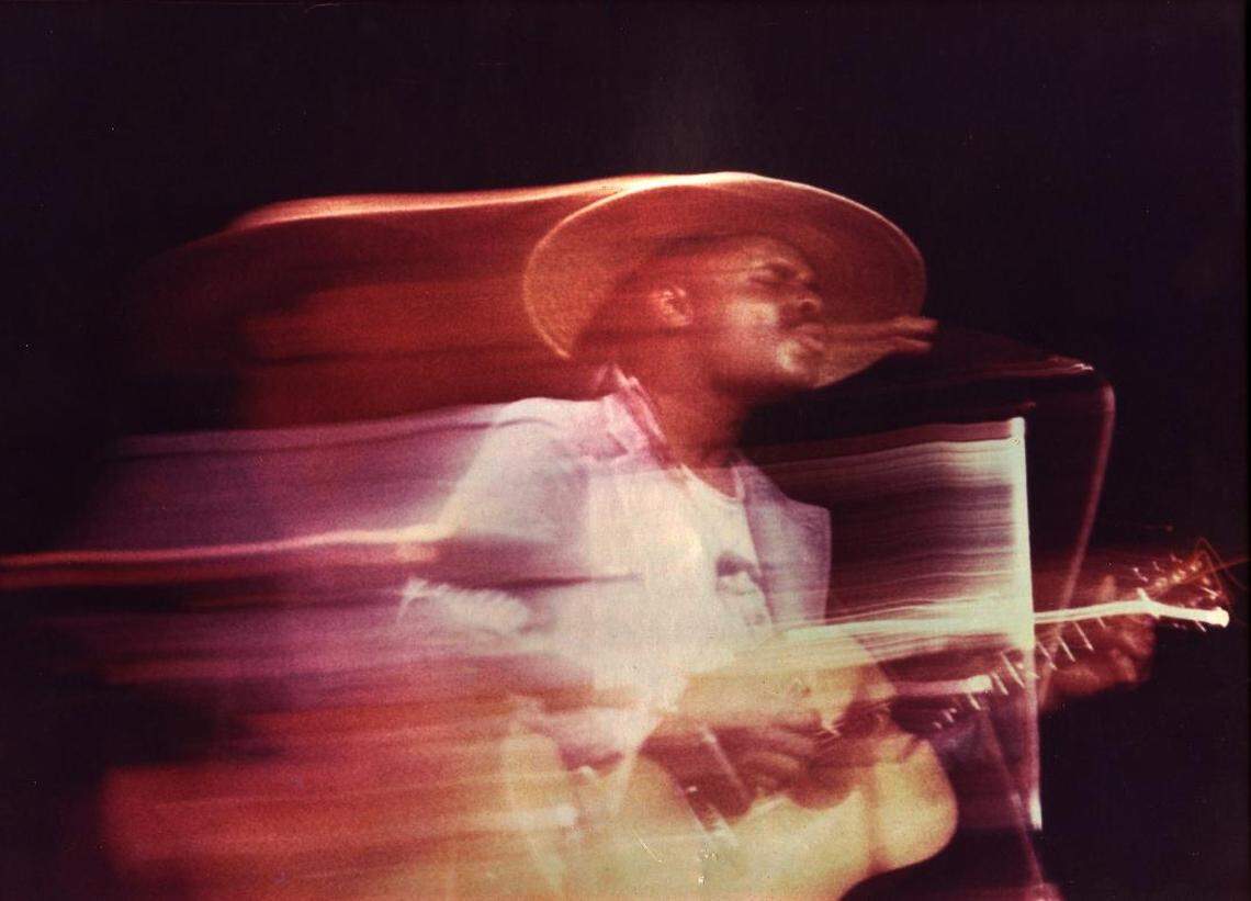 Danny Cox performs at the Cowtown Ballroom in 1973. This photo by Dan “Mort” Moriarty will be on the cover of Cox’s new CD, “Young and Hot — Live at Cowtown Ballroom.”