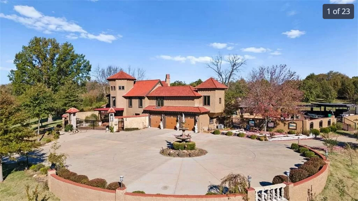 The house at 5401 Phelps Road in Kansas City is 6,000 square feet and features an outdoor pool, sauna and pond.