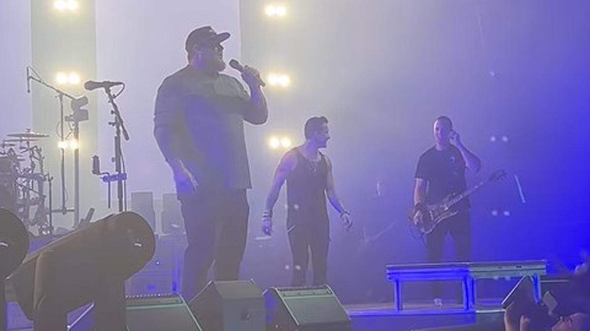 Chiefs center Creed Humphrey was on stage at Wednesday’s Creed concert.