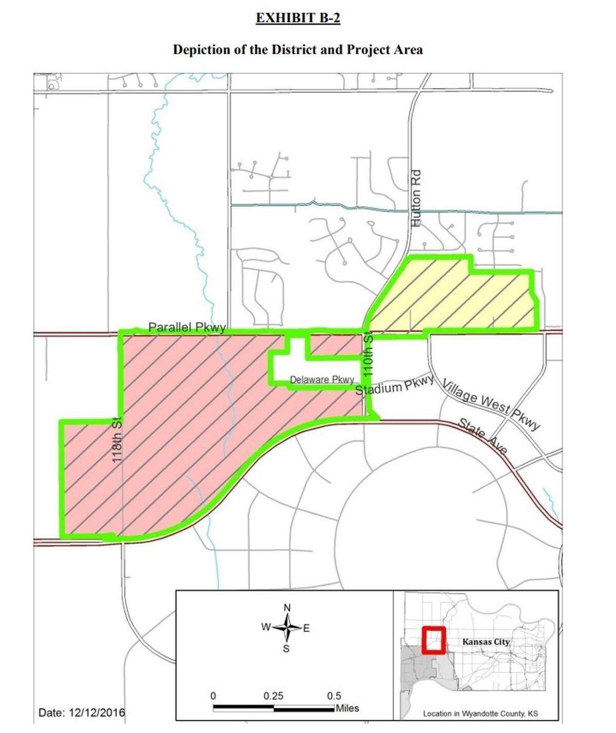 A 2016 map indicates the northwest Wyandotte County site where American Royal plans to move should commissioners approve a revised development agreement.