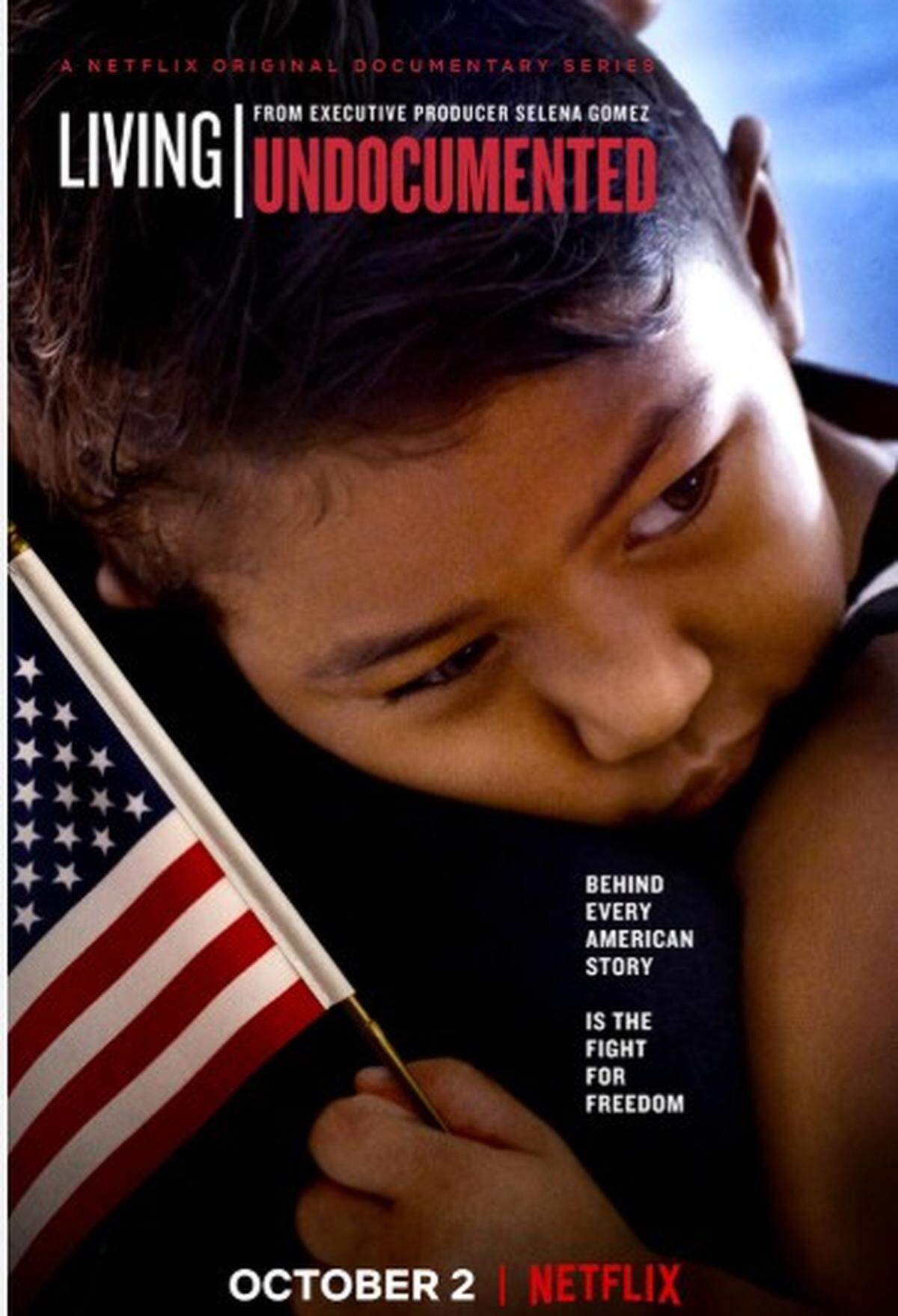 The poster for “Living Undocumented,” the Nexflix docuseries produced by Selena Gomez, features a piciture of Noah, age 3, stepson to Luis Diaz Inestroza, an immigrant without legal status, now living in Kansas City, Kansas, and who was recently detained by Immigration and Customs Enforcement.
