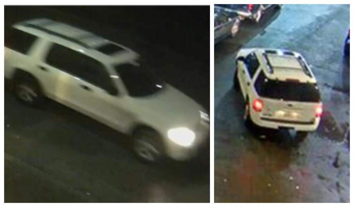 Kansas City police asked for the public’s help locating the driver of this white SUV that may have been involved in a fatal double shooting near 18th and Vine in Kansas City Sunday.