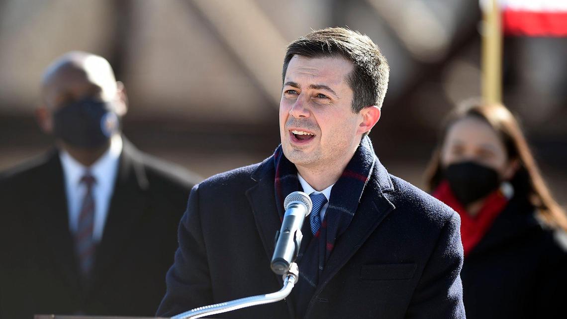 U.S. Secretary of Transportation Pete Buttigieg visited Kansas City, Kansas, last year.